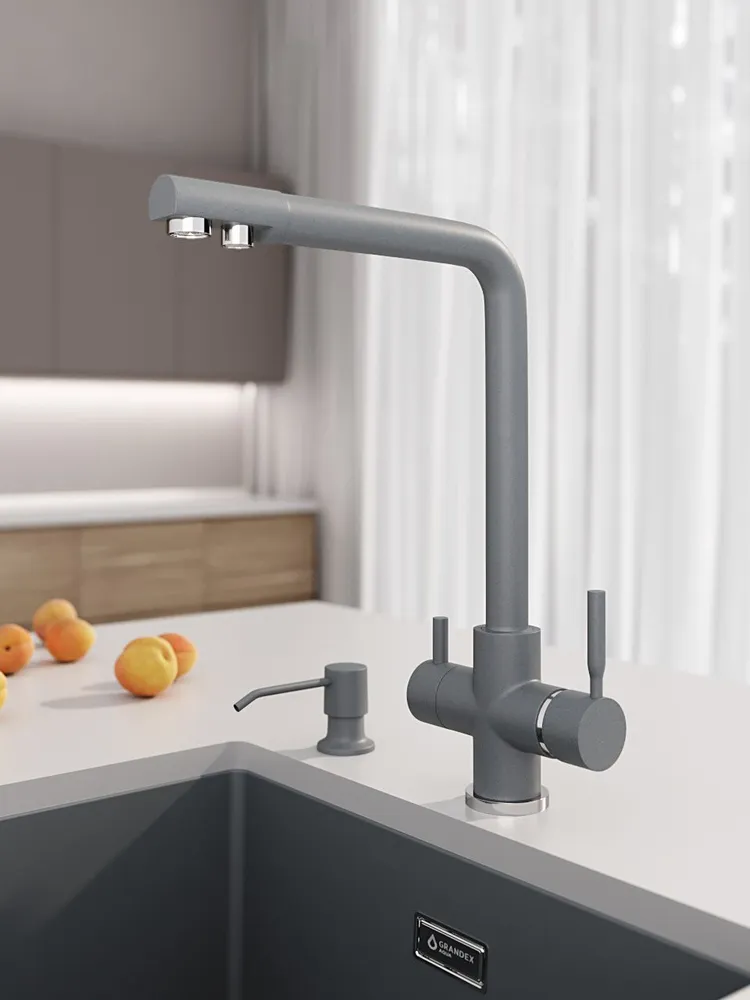 Смеситель кухонный Grandex Aqua PURE-L CONCRETE (9001012)